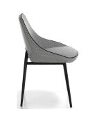 Chaise de table de salle à manger gris/noir  - 52x56x80 cm