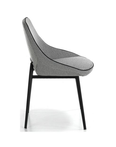 Grauer/schwarzer Esstischstuhl - 52x56x80 cm