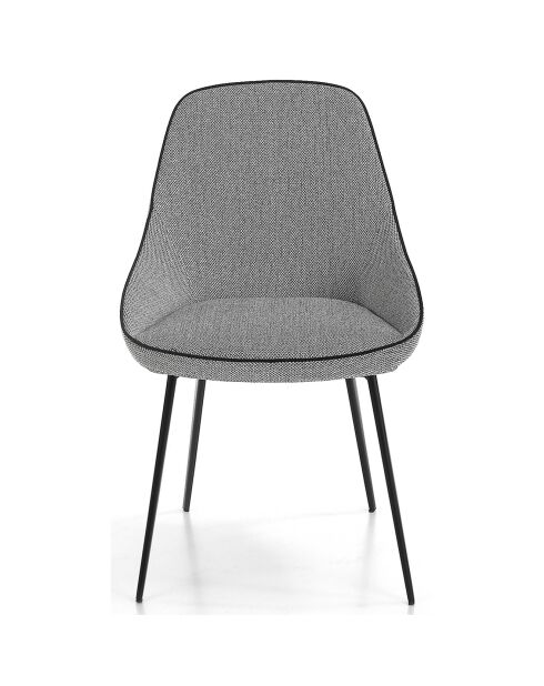 Chaise de table de salle à manger gris/noir  - 52x56x80 cm