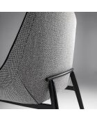 Chaise de table de salle à manger gris/noir  - 52x56x80 cm