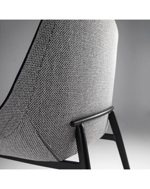 Grauer/schwarzer Esstischstuhl - 52x56x80 cm