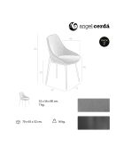 Chaise de table de salle à manger gris/noir  - 52x56x80 cm