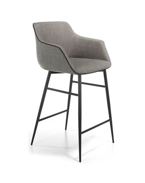 Tabouret tapissé en tissu gris/noir - 60x57x96 cm