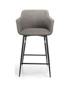 Tabouret tapissé en tissu gris/noir - 60x57x96 cm