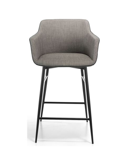 Tabouret tapissé en tissu gris/noir - 60x57x96 cm