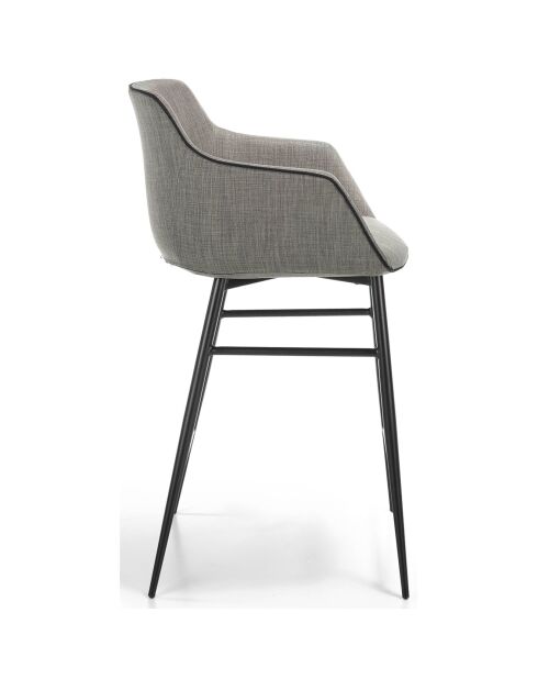 Tabouret tapissé en tissu gris/noir - 60x57x96 cm