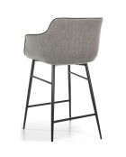Tabouret tapissé en tissu gris/noir - 60x57x96 cm
