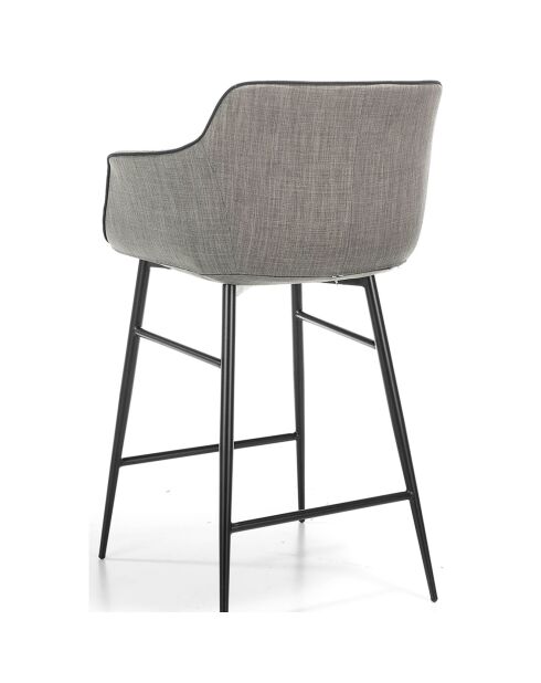 Tabouret tapissé en tissu gris/noir - 60x57x96 cm