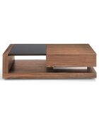 Table basse en bois noyer/noir - 130x70x36 cm