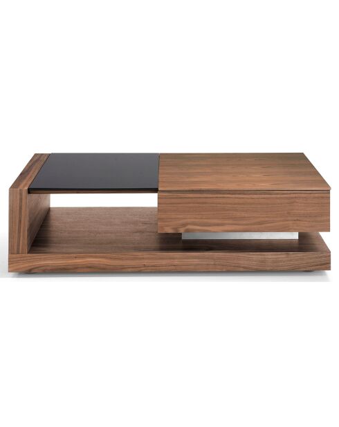 Table basse en bois noyer/noir - 130x70x36 cm