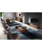 Table basse en bois noyer/noir - 130x70x36 cm