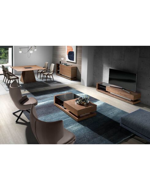 Couchtisch aus Nussbaumholz/Schwarzholz - 130x70x36 cm