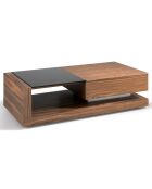 Table basse en bois noyer/noir - 130x70x36 cm