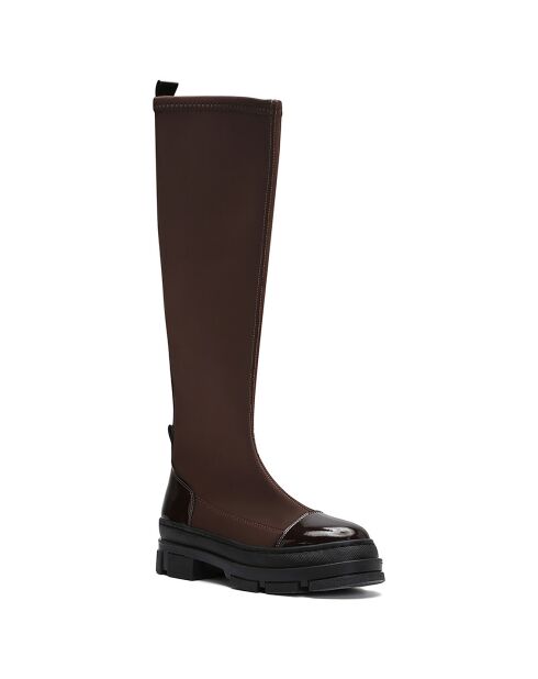 Bottes Dolly marron/noir - Talon 5.5 cm