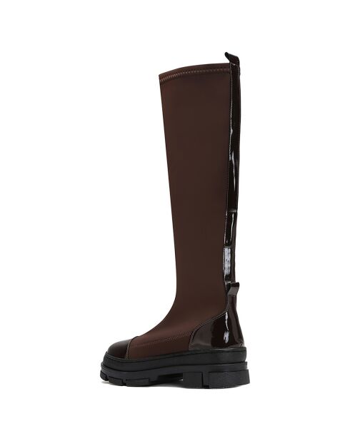 Bottes Dolly marron/noir - Talon 5.5 cm
