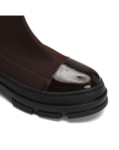 Bottes Dolly marron/noir - Talon 5.5 cm