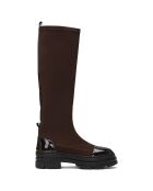 Bottes Dolly marron/noir - Talon 5.5 cm