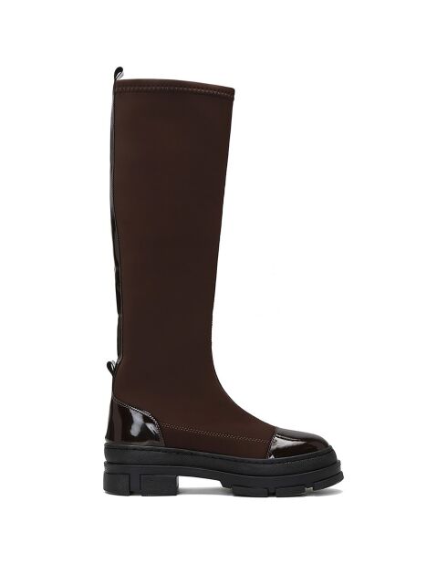 Bottes Dolly marron/noir - Talon 5.5 cm