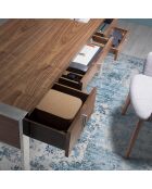 Bureau en bois de noyer noyer/chrome - 158x62x76 cm