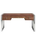 Bureau en bois de noyer noyer/chrome - 158x62x76 cm