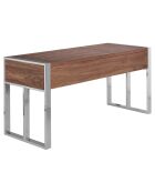 Bureau en bois de noyer noyer/chrome - 158x62x76 cm