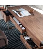 Bureau en bois de noyer noyer/chrome - 158x62x76 cm