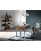 Bureau en bois de noyer noyer/chrome - 158x62x76 cm
