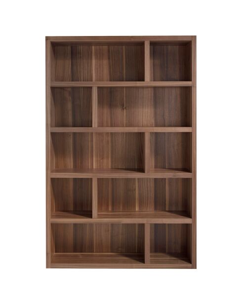 Bibliothèque en bois plaqué noyer - 126x25x197 cm