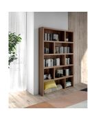 Bibliothèque en bois plaqué noyer - 126x25x197 cm