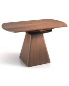 Table de salle à manger extensible noyer/noir - 80x140x75 cm
