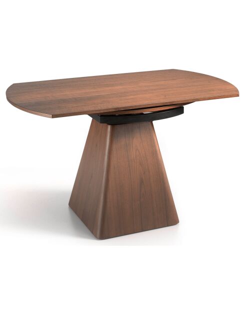 Table de salle à manger extensible noyer/noir - 80x140x75 cm