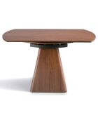 Table de salle à manger extensible noyer/noir - 80x140x75 cm