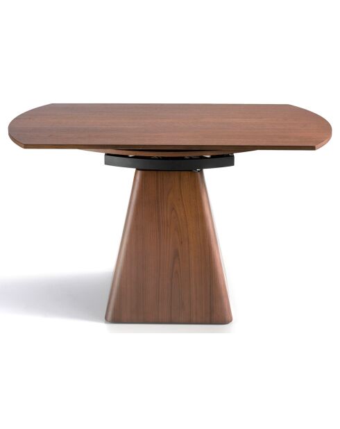 Table de salle à manger extensible noyer/noir - 80x140x75 cm