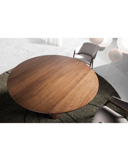 Table de salle à manger extensible noyer/noir - 80x140x75 cm