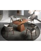 Table de salle à manger extensible noyer/noir - 80x140x75 cm
