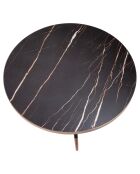 Table basse ronde noir/bronze - 90x90x30 cm