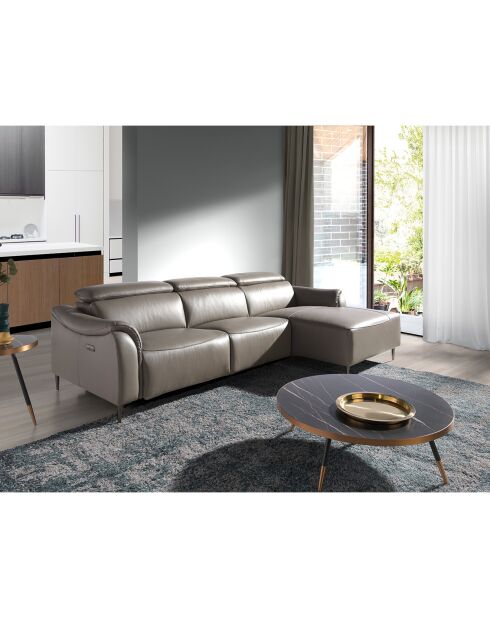 Tavolino rotondo nero/bronzo - 90x90x30 cm