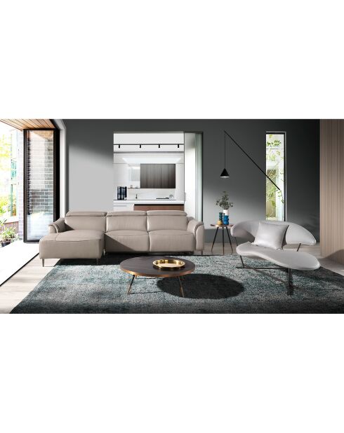 Table basse ronde noir/bronze - 90x90x30 cm