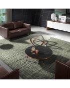 Table basse ronde noir/bronze - 90x90x30 cm