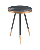 Table d'appoint ronde noir/bronze - 46x46x56 cm