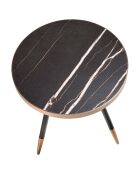 Table d'appoint ronde noir/bronze - 46x46x56 cm