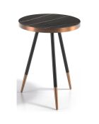 Table d'appoint ronde noir/bronze - 46x46x56 cm