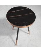 Table d'appoint ronde noir/bronze - 46x46x56 cm
