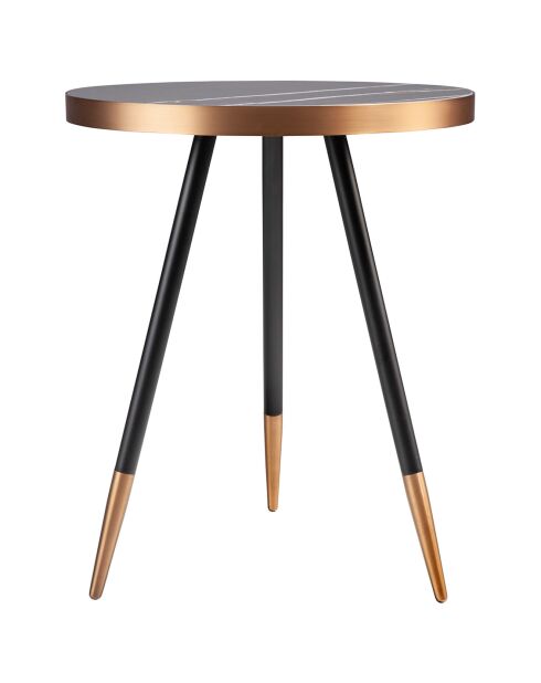 Table d'appoint ronde noir/bronze - 46x46x56 cm