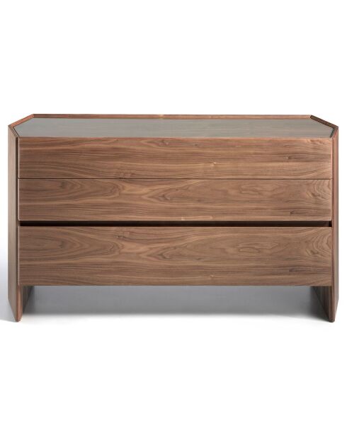 Commode de forme hexagonale noyer/transparent - 143x50x75 cm