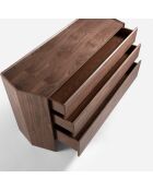 Commode de forme hexagonale noyer/transparent - 143x50x75 cm