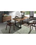 Commode de forme hexagonale noyer/transparent - 143x50x75 cm