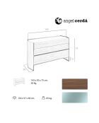 Commode de forme hexagonale noyer/transparent - 143x50x75 cm