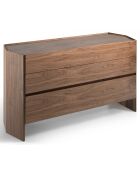 Commode de forme hexagonale noyer/transparent - 143x50x75 cm