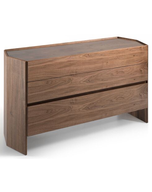 Commode de forme hexagonale noyer/transparent - 143x50x75 cm